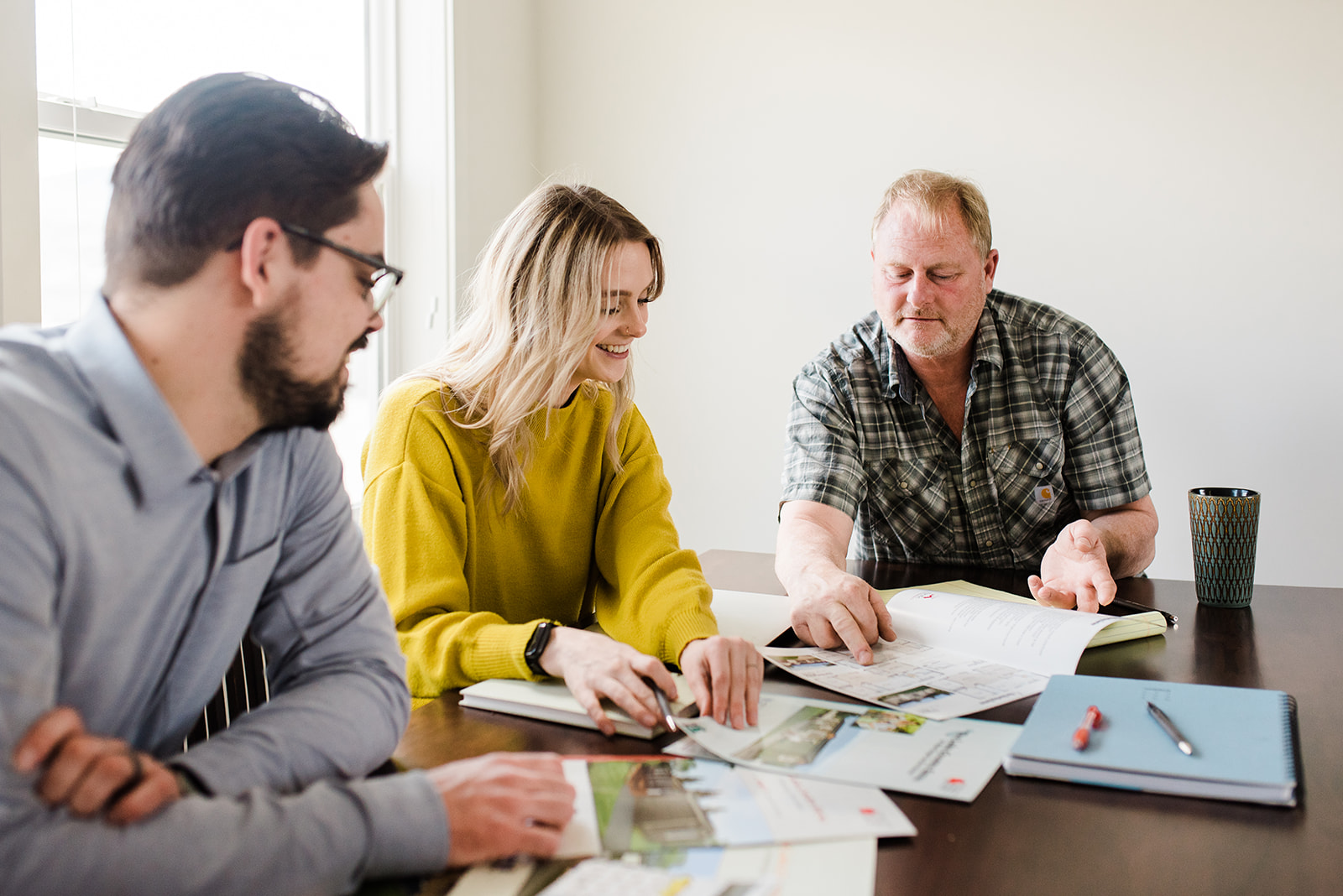 the countryside team meets to talk about blog topics about their manufactured and modular homes